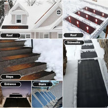 iumLeap Electric Outdoor Snow Melting Mats, Non Slip Ice Heated Rubber Mat Waterproof Snow and Ice Melt Heated Sidewalk Mat Pads for Entrances Stair Sidewalk Roof, 2 Inch/h Speed, 4 Pcs-10x30in