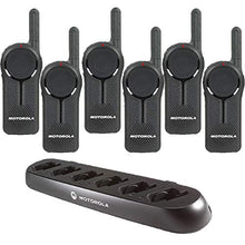Motorola Solutions 6 DLR1060 Two Way Radios & 1 56531 Radio Charger Black