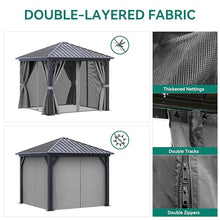 YITAHOME 10X10FT Metal Hardtop Gazebo Outdoor Patio Canopy Gray