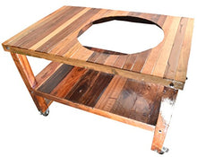 Reclaimed Tropical Hardwood 22" Offset Hole Kamado BBQ table