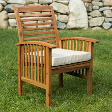 Walker Edison Maui Modern 6-Piece Solid Acacia Wood Outdoor Dining Set Brown