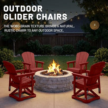 PLUUV Adirondack Swivel Glider Chair, 360° Swivel & Smooth Glide, Red