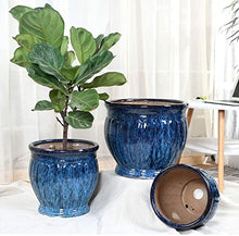 iumLeap Ceramic Large Tree Planting Flower Planter European Style Outdoor High Tube Flower Pot for Balcony Corridor Villa Courtyard Aisle Classical Indoor Floor Garden Groen Plants