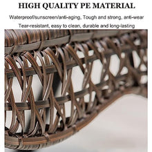 Outdoor Patio Swing Chair Front Porch Hanging Bench, 2-3 Person Hanging Swing with Soft Seat Cushions & Chains, Heavy Duty Garden Rattan Swing Lounge, for Balcony/Backyard/Living Room/Lawn