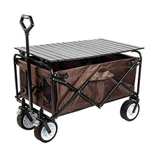 Handcart, Outdoor Folding Utility Wagon Heavy Duty Folding Wagon Cart, Utility Garden Cart with Tabletop, Camping Trolley on Wheels Hand Cart, Load-Bea100Kg / 220Lbs/Style 4