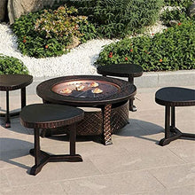SLGGPJBU Outdoor Fire pit Bonfire Wood Burning Patio Grill Firepit for Outside Grill CharSmokeless Grill with Spark Screen Poker and Fireplace Cover Stove Grill
