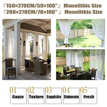 Patio Outdoor Curtain, Sunscreen and Shading, White Net Sheer Outdoor Premium Waterproof Window Curtains with Stainless Eyelet Top, 2 (Color : White, Size : 150X270CM) (White 200X270CM")