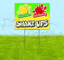 Lemon Strawberry Shake Ups (18" X 24") Yard Sign, Quantity Discounts, Multi-Packs, Includes Metal Step Stake, Bandit Sign