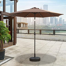 2.7M Garden Parasol with Solar-Powered LED Lights, Outdoor Sun Shade with Crank and Tilt Mechanism, UV Protection and Fade Resistance, Patio Umbrella with 8 Sturdy Ribs