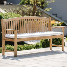 TITAN GREAT OUTDOORS Ash & Ember Solstice 6 FT Grade A Teak Outdoor Bench, Weather-Resistant Patio Bench with Bow Back Design, Contoured Seat, Porch & Garden Seating for 3