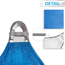 Patio Paradise 29' x 30' x 41.7' Triangle Super Ring Sun Shade Sail Blue, Large Shade Canopy Outdoor Heavy Duty Strengthen UV Block Fabric A-Ring Metal Spring Reinforcement - Customized