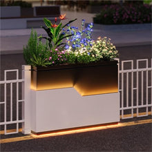 YUHUAWF Garden Bench Flower Box Bed Growing Container Planting Trough Planter Box with Bench