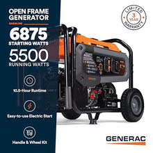 Generac 6,875 Starting Watt Portable Gas Generator, with EFI and Handle Kit