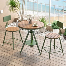 LIPJIA Bar Stool Round Side Table Set with 2 Stools and Storage Rack, Extendable High 60-80cm/24-31in Kitchen Seating Furniture Pub Breakfast Nook Set for Indoor Outdoor Restaurant