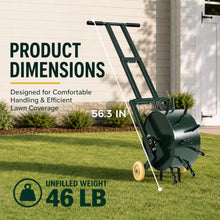 Heavy-Duty Rolling Core Lawn Aerator with Dual-Row Hollow Tines