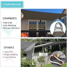 COARBOR Heavy Duty Rectangle Sun Shade Sail 27'x35' with Steel Cable Brown