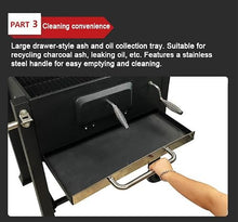 JBNCRYGD Portable Charcoal BBQ Grill for 5-10 People, Stainless Steel Outdoor Barbecue with Folding Shelf, Perfect for Outdoor Patio, Garden and Backyard Grilling,