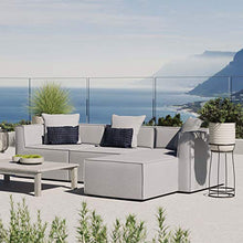 Modway EEI-4380-GRY Saybrook Patio Upholstered 4-Piece Sectional Sofa in Gray