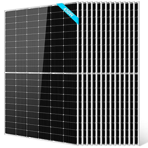 SUNGOLDPOWER UL61730 450W Solar Panel 14PCS,Monocrystalline,Class A Cell,Rigid,High Efficiency,Charging 12V/24V/48V Solar System,for Rooftop,Farm,On and Off Grid,CEC Listed(Total 6300W)