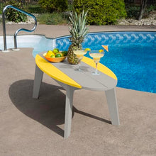 highwood Shoreline Surfboard Coffee Table, Cove Gray/Sunbeam Yellow