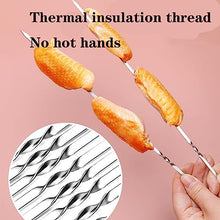 SPXTOM 30-1000 pcs Barbecue Skewer, Anti-Scald, Non-Slip, Flat Grilling Skewers, Reusable, Kitchen BBQ Pin, for Meat Shrimp Chicken Vegetable (Size : 1000)