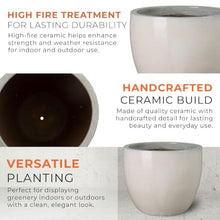 Emissary - Round Planter Lg White 23x20 H