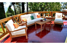 WholesaleTeak New Luxurious 6 Piece Teak Sofa Set - 3 Seater Sofa, 2 Lounge Chairs, 1 Ottoman, 1 Coffee Table and 1 End Table - Furniture only - Napa Collection #WHSSNP