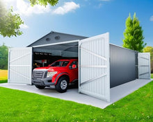 20 x 13 FT Outdoor Storage Shed, Large Metal Garden Shed with 2 Lockable Doors, Tool Sheds Outdoor Storage with 4 Air Vents, Garage Sheds Waterproof for Car, Truck, Bike, Garbage Can, Tool, Dark Gray