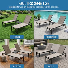 Kozyard 3-Piece Outdoor Chaise Lounge Set, Powder-Coated Aluminum Frame