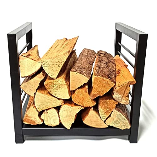 GMWXJKKL 30" Tall Firewood Rack Indoor Outdoor Fireplace Wood Stand Heavy Duty Wood Container Stacking Organizer with Kindling Holder