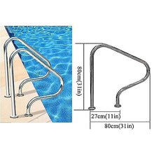 Pool Hand Rail, Perfect Handle Swimming Pool Grab Ladder, Deck-Mounted Railings, 3-Bend Swimming Pool Safety Handrails for Inground Pool Entry,Silver