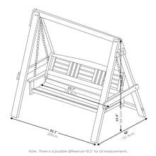 Furinno TIOMAN Hardwood A-Frame 3-Seater Porch Swing, Light Wood