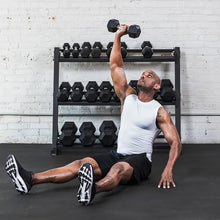 Lifeline Hex Rubber Dumbbell Fitness Training Weight Set Black/Chrome