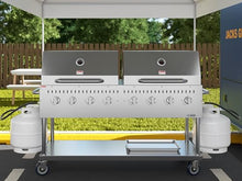 60 in. 8-Burner Commercial Outdoor Propane Gas Grill with 2 Roll Dome Covers in Stainless-Steel, ETL Listed (CGKIT6-D30D30)