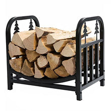 Tiuheyo Wrought Iron Firewood Rack, Indoor and Outdoor Patio Wood Stacking Rack with Wood Storage Rack, Fireplace Decorative Rack