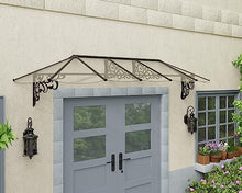 Palram - Canopia Lily 11' x 3' Victorian Door/Window Awning, Black/Clear