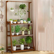Hanging Plant Stand 3 Tier Ladder Flower Indoor Flower Stands Wood Flowerpot Stand For Multiple Pot Plant Shelf For Window Balcony Living Room Plants Display Rack Multifunctional Ladder Frame