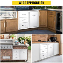 Pisumsativum Kitchen Drawer Combo Cabinet 33''W x 22''H x 22''D, BBQ Stainless Steel Drawers, Enclosed Built-in Drawer, Perfect for BBQ Grill Station Outdoor Kitchen Storage Cabinet