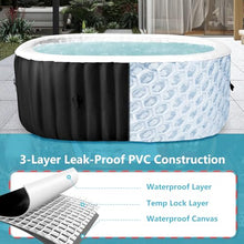 Glonerle Inflatable Hot Tub with Side Table, 2 Person Oval Portable Blow up Hot Tub Spa, Leak-Proof PVC Outdoor Spa with 100 Air Jets, Heater Pump and Insulated Cover, 75” L X 47”W X 25”H