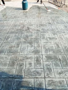 RENLXFI Brick Stamp Mat - Skin Slate Pattern Stone Decorative Texture Pad, Concrete Molds/Cement Imprint for Walkways Garden Patio, Polyurethane Stamping(4 Pack)