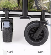 BIOMICE Collapsible Wagon Outdoor Folding Utility Wagon Garden Trolley Folding Push Cart with Brake Portable Rolling Beach Outdoor Cart Garden Cart