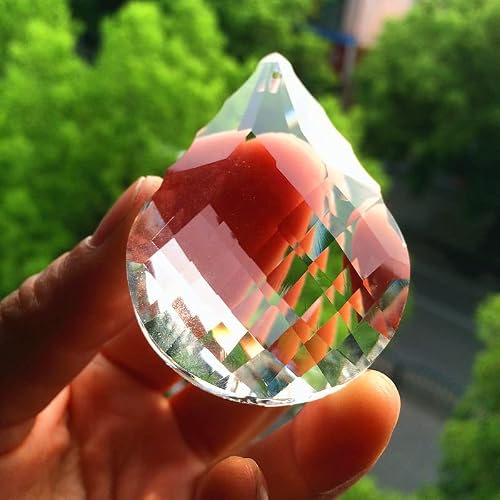 90pcs/lot 63mm Clear Crystal Pear Shape Glass Chandelier Parts Suncatcher Decorative Accessories