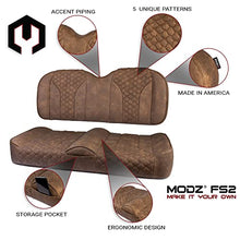 MODZ® FS2 Custom Golf Cart Front Seat for Yamaha Drive2 - [2017-Up] - Brown Base - Double Diamond Pattern