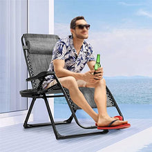 TEOYETTSF Extra Large Lounge Chair Patio Folding Recliner Grey