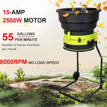 Hiedmeil Electric Leaf Mulcher Shredder, 2500W 8000RPM Garden Leaf Crusher with 20 Cutting Lines, 17:1 Reduction Ratio, Ideal for Yard Cleanup and Composting (60m)