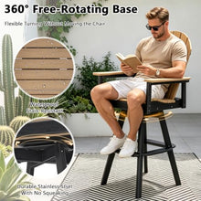 Swivel Tall Adirondack Chairs 360° Rotating HDPE Bar Stools for Patio