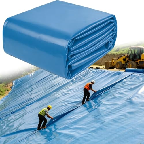 Liyadolaam Pond Liner 6mil Easy Cutting Blue Sealing Film Damp Proof Membrane for River Slope Protection Agricultural Irrigation Reservoirs and Aquaculture(32.8x49.2ft)