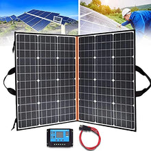 CURIND 200W Portable Foldable Solar Panel, Solar Panels with with Controller, Compatible with Generators Power Station for RV Tent Boat 5/12/24v Power Supply, Camping, RV,50A