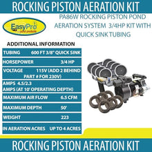 EasyPro PA86W Rocking Piston Lake Aeration System-Up to 4 Acres 50' Deep