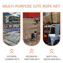 Pithsdp Jute Hemp Rope Net, Heavy Duty Natural Climbing Safety Rope Netting, Garden Balcony Stairs Fence Playground Protection Net Indoor and Outdoor Decor Rope Net(Size:3x9,Color:Hemp)
